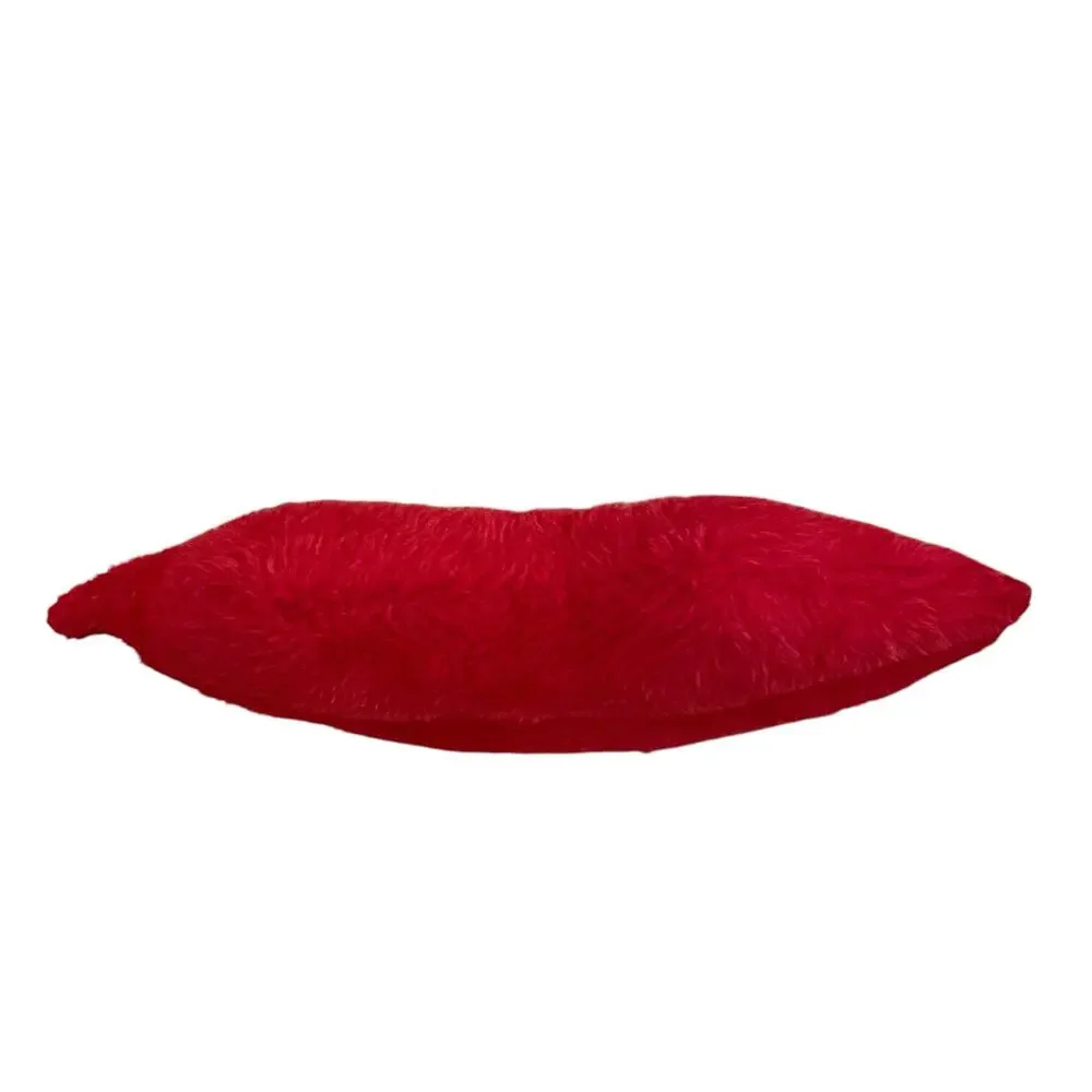 Bella Lux Valentine's Red Lip Shaped Decorative Pillow 9.5x19 New